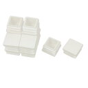 uxcell 家具脚カバー 防音 傷防止 パイプキャップ エンドキャップ 正方形 ホワイト プラスチック 20mm x 20mm 12 個