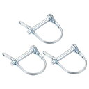uxcell シャフトロックピン 6mm x 40mm リング付き カプラーピン アーチラウンド 農場トレーラーワゴンローンガーデン用 3個