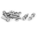 uxcell プラス 六角ヘッドねじ 六角ボルトナット ワッシャー 304ステンレススチール M6 x 30mm 8セット(4)