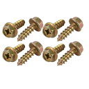 uxcell セルフタッピングねじ 自己穿孔ネジ フランジ六角ボルト M6x20mm ブロンズトーン 8個入り(4)