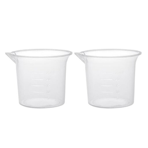 uxcell 測定カップ ビーカー ラボ用 透明 PP プラスチック 目盛り付のビーカー 25ml 2個入り uxcell 測定カップ ビーカー ラボ用 透明 PP プラスチック 目盛り付のビーカー 25ml 2個入り