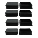 uxcell プラスチック製 スクエアリブ付き チューブインサートパイプチューブエンドカバーキャップ 家具グライドチェアテーブル 足床プロテクター 105個 8個 80 x 80mm