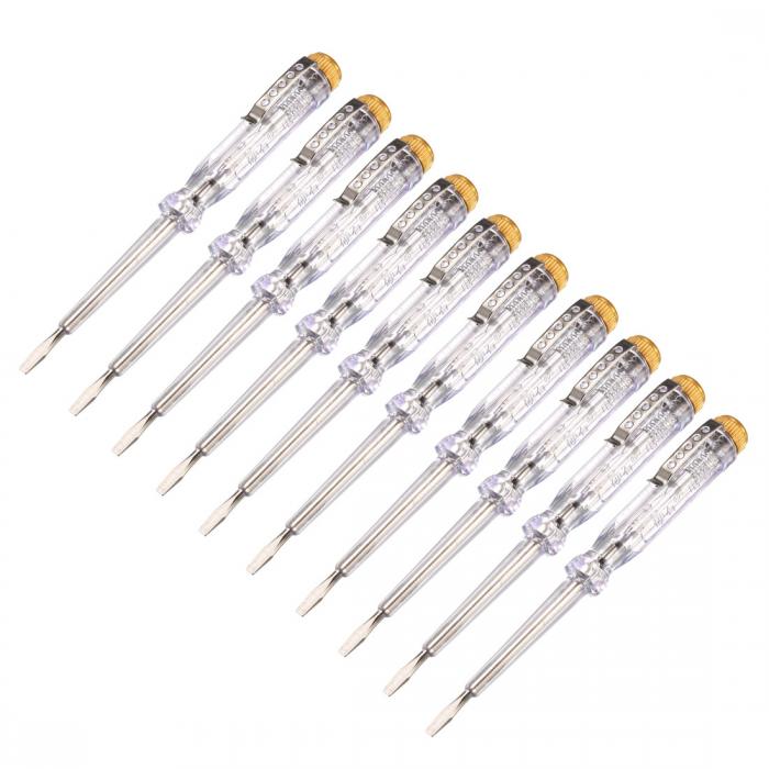 uxcell 電圧テストドライバー 電圧テスター AC 100-500V 3 mmマイナスドライバー付き クリップ付き 回..