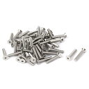 uxcell 六角穴付きボルト 皿ボルト 304ステンレス鋼 シルバートーン 機械ネジ フラットヘッド M2.5*14mm 50個入り(4)