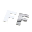 uxcell カーステッカー 銀色調 金属製 F 文字の形状 アルファベット ステッカー エンブレム バッジ デカール 自動車用