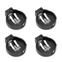 uxcell 4 Pcs CR/LIR2450 Horizontal Coin Button Battery Holder Black Container Case