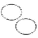 uxcell 溶接Oリング 60 x 4mm ストラップ付き 丸型Oリング ステンレス鋼 DIY装飾 工芸品 吊り下げ物用 2個