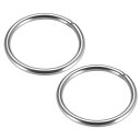 uxcell 溶接Oリング 60 x 5mm ラウンド リング ストラップ付き ステンレススチール DIY装飾 工芸品 吊り下げ物用 2個