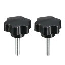 uxcell クランプつまみ スターノブ クランプねじノブ M8 x 40mm プラスチック メタル 2個入り