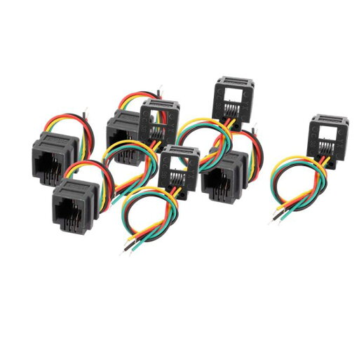uxcell 8個 RJ11メスコネクタ6P4C PCBソケット ネットワークモジュラーマウント電話コネクタ 4x10cmワイヤ付き グレー uxcell 8個 RJ11メスコネクタ6P4C PCBソケット ネットワークモジュラーマウント電話コネクタ 4x10cmワイヤ付き グレー