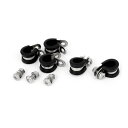 uxcell ホースバンド Pクリップ EPDMゴム付き 304ステンレス鋼 13mm 5個入り