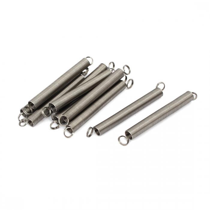 uxcell 引張りばね テンションスプリング 304ステンレス鋼 シルバートーン 0.6 mmx6 mmx60 mm 10個