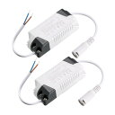 uxcell 定電流ドライバ AC85-265V 18-25W 定電流300mA DCコネクタ付き LED照明用 2個入り(3)