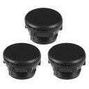 uxcell ホールパネルプラグ プッシュボタンスイッチ プラスチック 22mm ブラック 3個入り