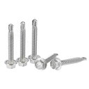 uxcell 六角ワッシャーヘッドセルフドリルねじ 410ステンレス鋼 セルフタッピング板金ねじ #12x38 mm 50個