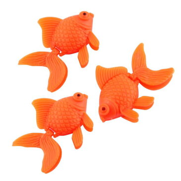 uxcell 水槽オーナメント プラスチック金魚 人工金魚 水族館装飾 魚タンクデコレーション 3尾 オレンジ