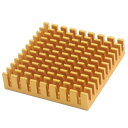 uxcell 45mm x 45mm x 10mm アルミニウム 放熱板 CPU 冷却フィン ゴールドトン ヒートシンク