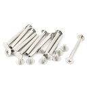 uxcell ネジポスト ベルトバックル バインディングボルト レザーファスナー 適用穴径5 mm メスM5x40 mm シルバートーン 10セット