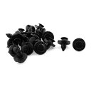 uxcell クリップ リベット ファスナー 自動車リベットドアリテーナクリップ プラスチック ブラック 20個入り 全長22mm