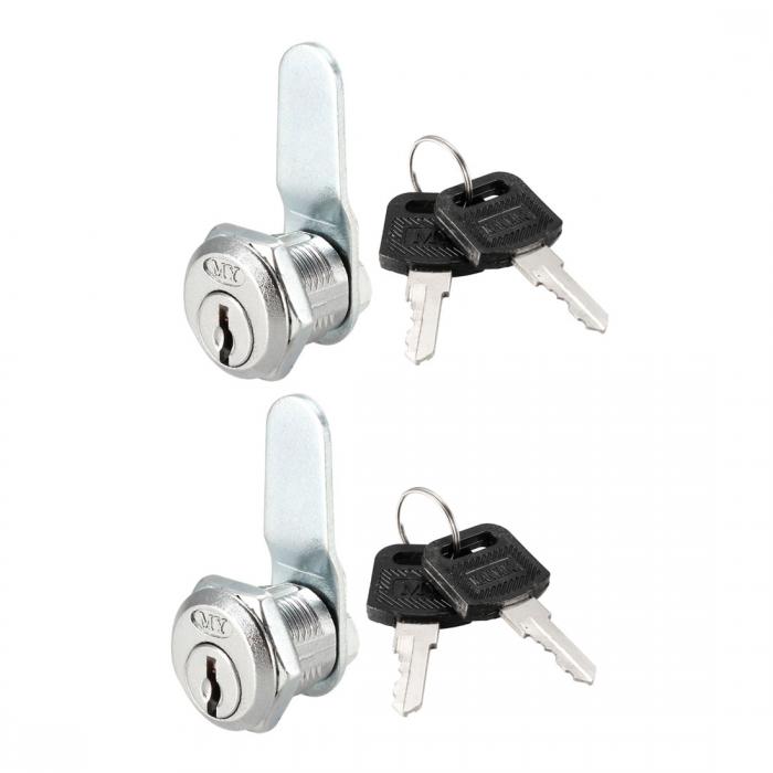 uxcell カムロック 16mmシリンダー長 48mm X 2mmカムナットオンタイプ 別のキー付き 2個