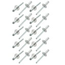 uxcell ブラインドリベット 5056アルミ製 シルバートーン 6.4mm x 16mm x 16mm 20個入り(4)