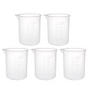 uxcell 計量カップ ビーカー ラボ用 透明 PP プラスチック 目盛り付のビーカー 150ml 5個入り
