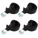 uxcell カムバックルタイダウンラッシュストラップ 0.8Mx25mm 80Kg負荷容量 ポリプロピレン 移動貨物 ブラック 4個入り