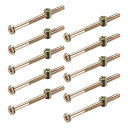 uxcell 家具ボルトナット M6 亜鉛メッキ炭素鋼 六角穴付きボルト バ レルナット ボルトセット 10セット入り