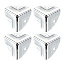 uxcell 金属 ボックスコーナープロテクター エッジプロテクター シルバートーン 22 x 22 x 22mm-4個