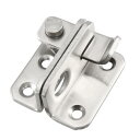 uxcell フリップドアラッチ 201ステンレス鋼 ゲートラッチ 南京錠穴付き左オープンハスプスライドロック 45x40 mm シルバートーン