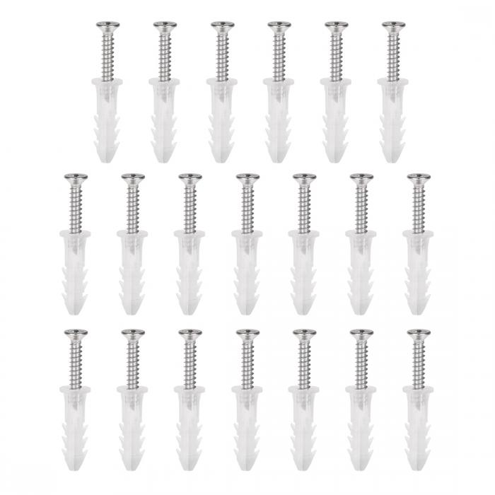 uxcell 拡張パイプ 6 x 25 mm プラスチック 柱コンクリート乾式壁アンカー壁プラグ フレーム固定チューブ ネジ付き 半透明 20個