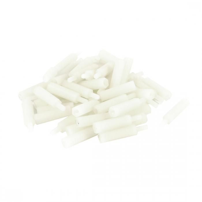 uxcell ナイロン六角スタンドオフ スペーサー 18mmメス+6mmオス 50個入