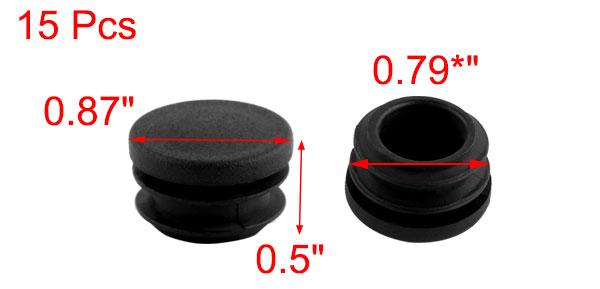 uxcell 家具脚カバー 防音 傷防止 パイプキャップ 丸い物 ブランキング エンドキャップ プラスチック製 15 Pcs個入り [2]