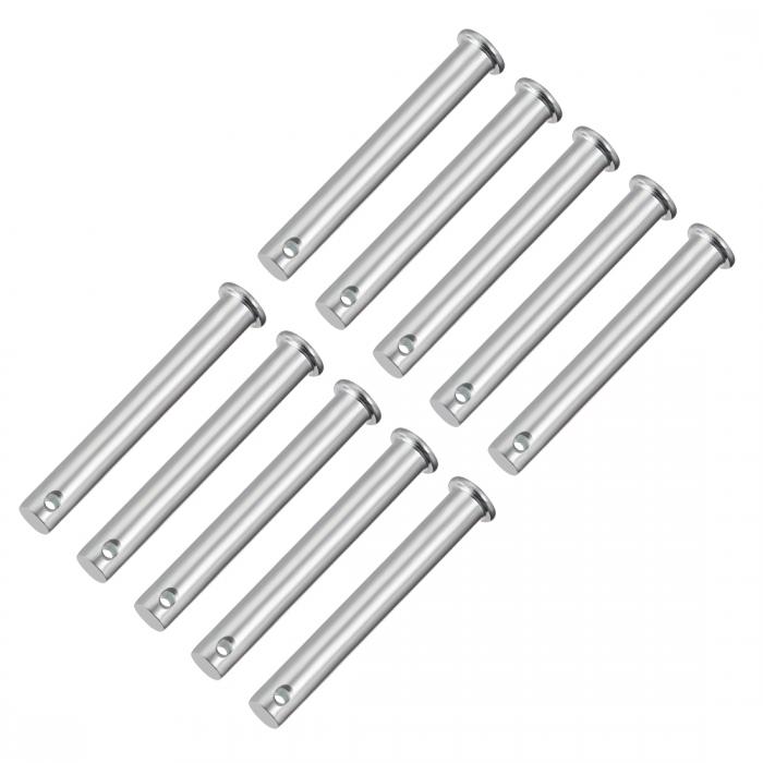 uxcell クレビスピン 単穴クレビスピン、10mm x 70mm フラットヘッドあえんめっき鋼 10 個入れ