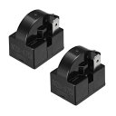 uxcell スターターリレー 冷蔵庫スターターリレー 4.7 Ohm 1 ピン ブラック 2個入り