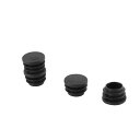uxcell インサートキャップ チューブ パイプ 家具用 プラスチック ブラック 丸形 25mmx15mm 4個入り