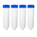 uxcell 10個45mlプラスチック製遠心分離管、ねじ式キャップ付き、ポリプロピレン製段階的マイクロ遠心分離管、円錐形の底、青、ビーズ用の貯蔵容器サンプルラボ
