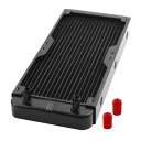 uxcell 水冷式ラジエーター コンピュータの冷却システム アルミニウム ブラック コンピュータCPU用 18パイプ 270mmの長さ