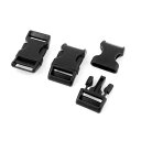 uxcell クイックリリースバックル バックル長方形 プラスチック ブラック 20mm バックパック用 3個