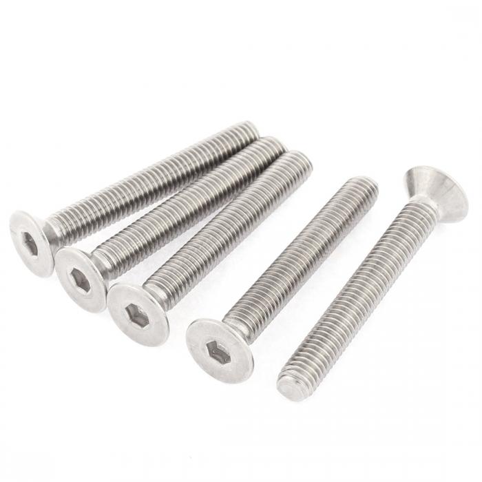uxcell 皿ボルト ネジボルト 六角穴付きボルト 皿フラットヘッド 304ステンレス鋼 M8×60mm 5個