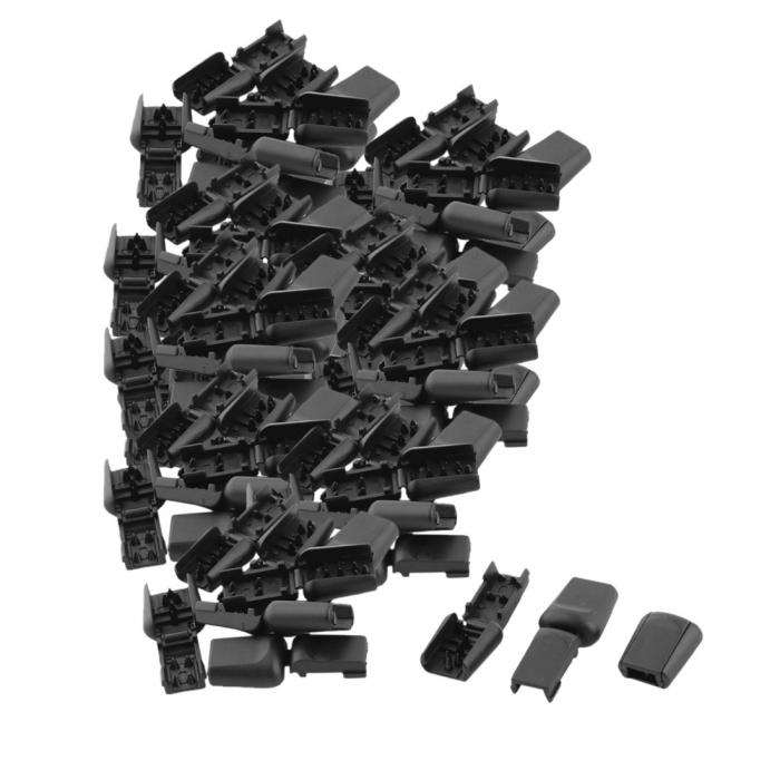 uxcell コードストッパー プラスチック?スライディングロープ?ひも引きひも?ストッパーファスナー?コードロック ブラック 100個