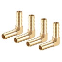 uxcell バーブ真鍮ホース継手?10mm?90度?エルボパイプコネクタ?カプラーチューブアダプター?4個