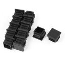 uxcell パイプキャップ チューブ挿入 正方形 ブラック プラスチック 19mm x 19mm 12個