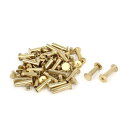 uxcell バインドネジ スクラップブック レザー 真ちゅうメッキ バインドシカゴネジポスト 5x18 mm 30個