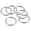 uxcell 溶接Oリング 丸型Oリング ストラップ付き 30 x 3 mm ステンレススチール DIY装飾 工芸品 吊り下げ物用 シルバートーン 6個