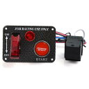 uxcell レーシング車スイッチキット 12V イグニッションスイッチ パネルエンジンスタートプッシュボタン レッドLEDトグル