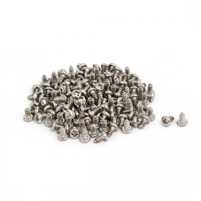 uxcell M3x6mm 304ステンレス鋼 タッピングネジ パンヘッド 自己タッピングねじ 150個入り