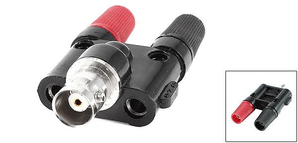uxcell BNCメスジャックーバナナソケット 金属、プラスチック レッド、ブラック、シルバートーン