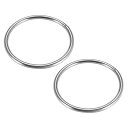 uxcell 溶接Oリング 80 x 5mm 丸型Oリング ストラップ付き ステンレス鋼 DIY装飾 工芸品 吊り下げ物用 2個