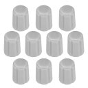 uxcell ポテンショメータノブ プラスチック製 グレー 6 mmシャフト穴径 Dタイプ ギター音量トーンノブ 10個入り
